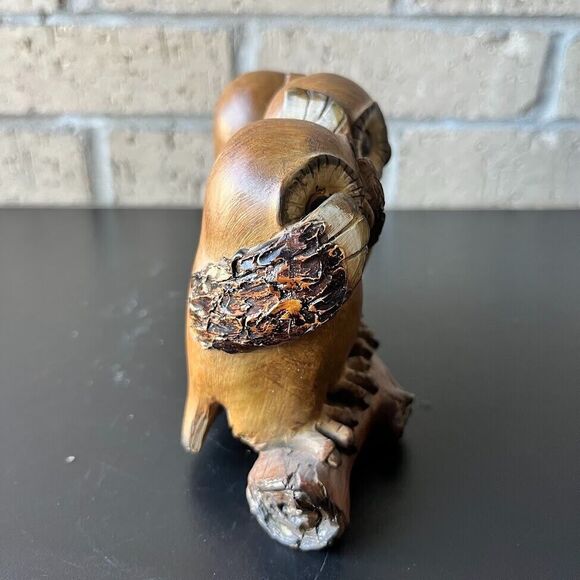 Vintage 3 Wise Owls See No Evil Hear No Evil Speak No Evil Branch Resin 1970s - Picture 7 of 16